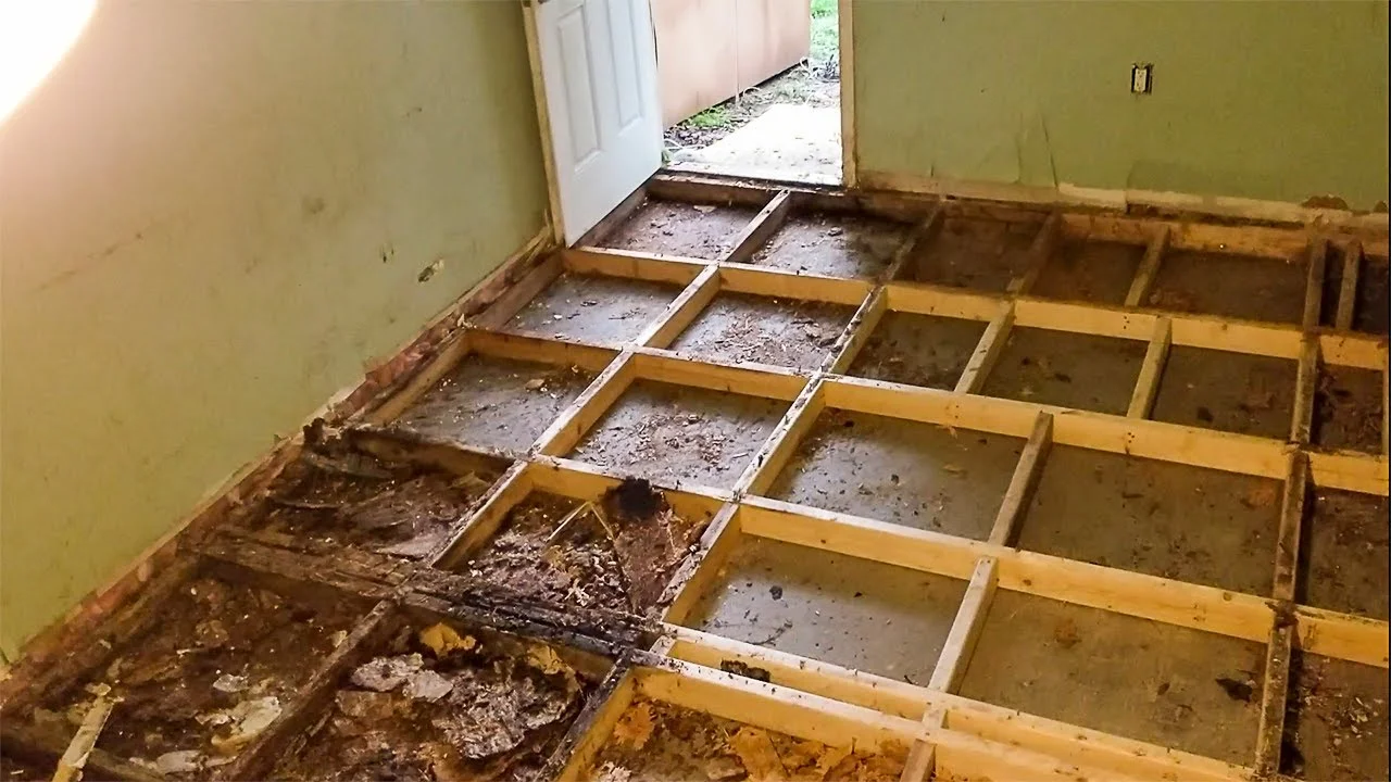 Replacing rotted floors in a mobile home